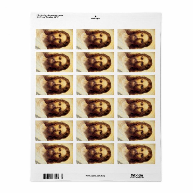 Étiquette Chef du Christ par Heinrich Hofmann (Feuille entière)