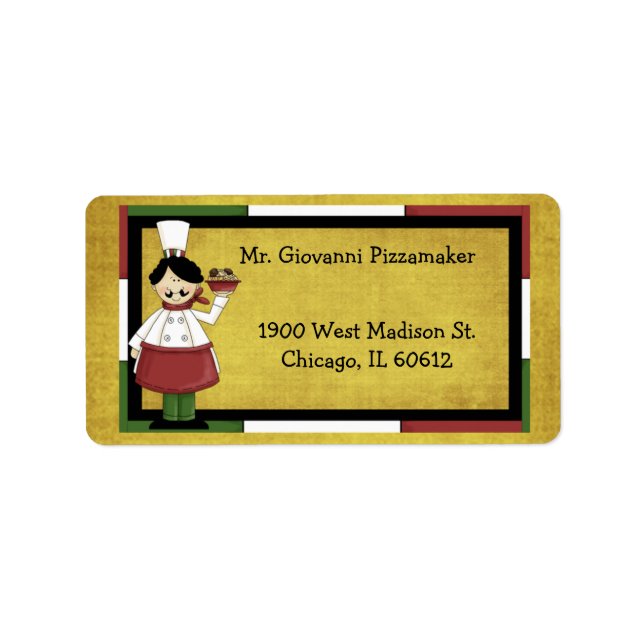 Étiquette Chef Servant Spaghetti (Devant)