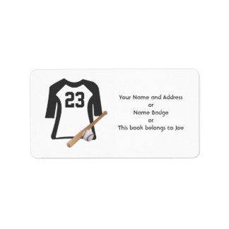 Étiquette Chemise de baseball avec chauve-souris et balle tr