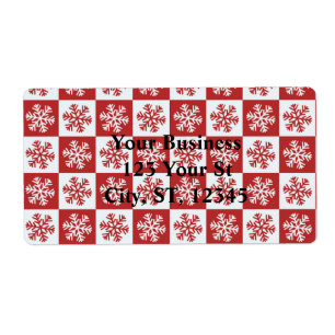 Étiquette Chèque rouge/blanc motif flocon de neige Thunder_C