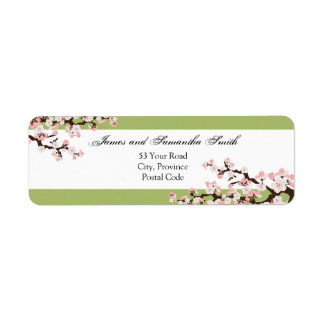 Étiquette Cherry Blossom Adresse de retour Label - Sage Gree