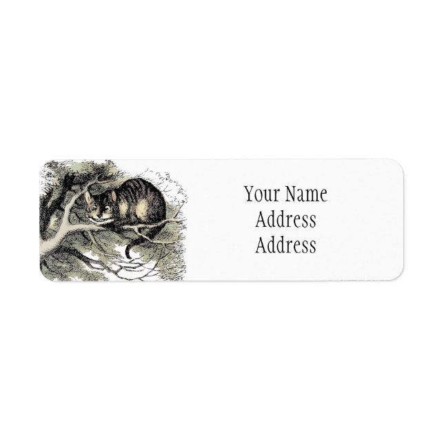 Étiquette Cheshire Chat Alice Wonderland Classic (Devant)