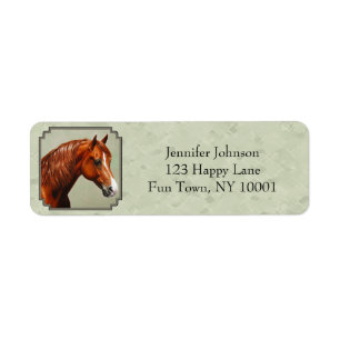 Étiquette Chestnut Morgan Horse Green