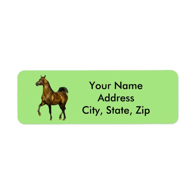 Étiquette Cheval arabe bai (Devant)