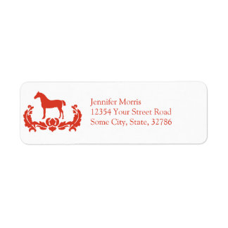 Étiquette Cheval Damas rouge et blanc