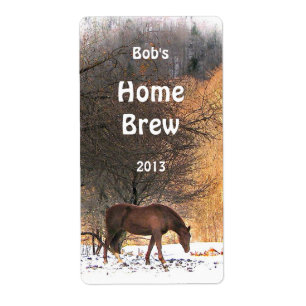 Étiquette Cheval dans l'étiquette de bière d'hiver