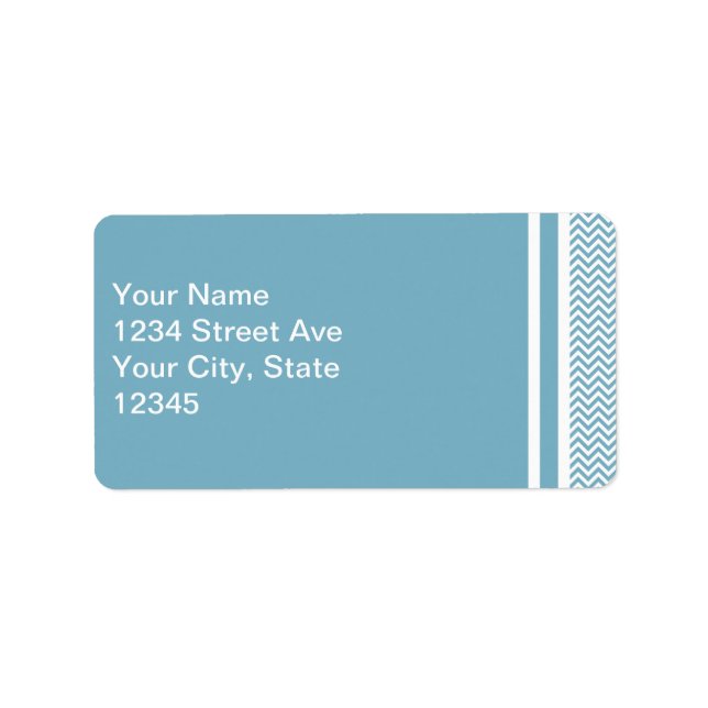 Étiquette Chevron bleu avec Monogramme (Devant)