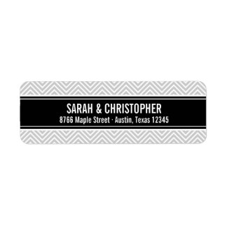 Étiquette Chevron moderne gris et noir