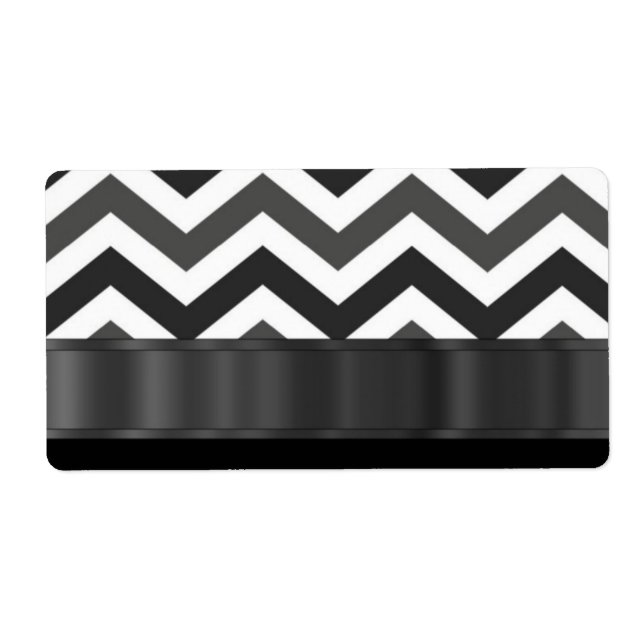 Étiquette chevron noir et blanc (Devant)