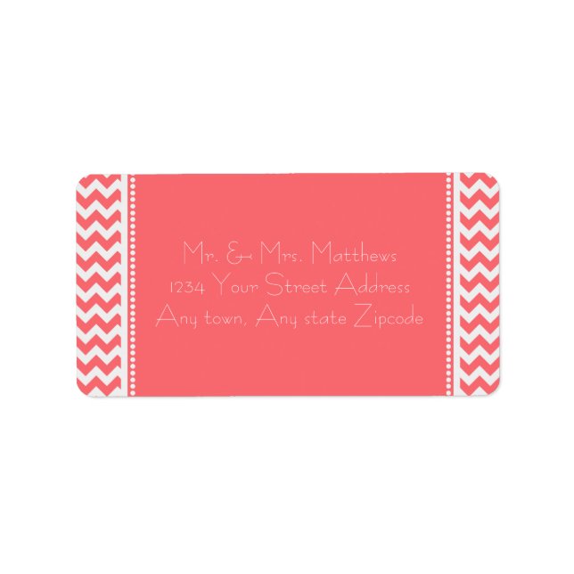Étiquette Chevron Rose (Devant)