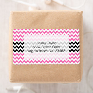 Étiquette Chevron rose et noir par Shirley Taylor