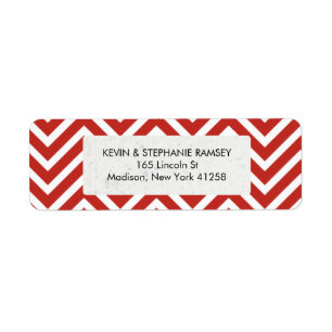 Étiquette Chevron rouge et blanc