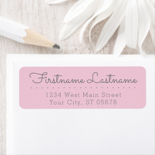 Étiquette Chic amusant Simple Grey Blush Rose Style Typograp (En situation)
