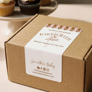 Étiquette Chic Awing Baked With Love Pastry Bag Bakery Box
