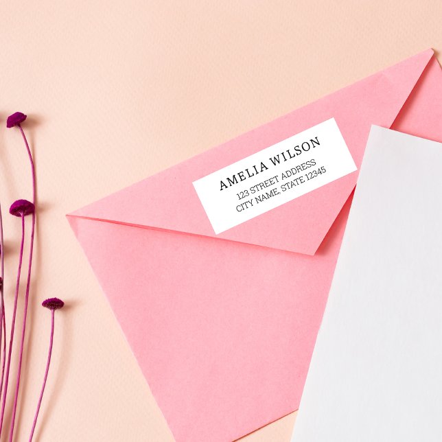 Étiquette Chic Elegance | Modern Minimalist | Return Address ( simple elegant modern plain white return address label. Simply)