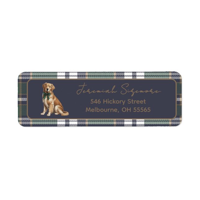 Étiquette Chic Elegant Fancy Dog theme return address label (Devant)
