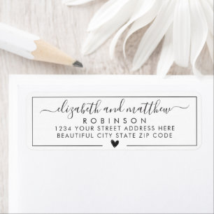 Étiquette Chic Elegant Script Wedding Return Address Label
