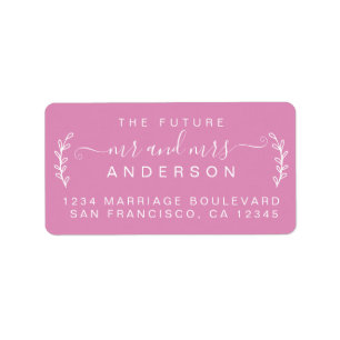 Étiquette Chic Foliage Future M. Mme Mariage Retour Adresse