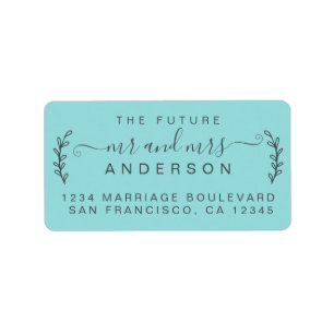 Étiquette Chic Foliage Future M. Mme Mariage Retour Adresse