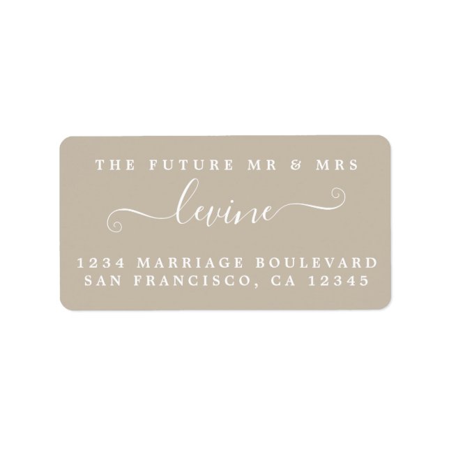 Étiquette Chic Future M. Mme Gray Mariage Retour Adresse (Devant)