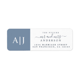 Étiquette Chic Future M. Mme Monogram Mariage Retour Adresse