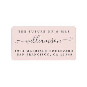 Étiquette Chic Future M. Mme Pink Mariage Retour Adresse