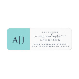 Étiquette Chic Future Mr Mrs Monogram Wedding Return Address
