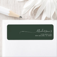 Chic minimaliste vert foncé Mariage de script tend