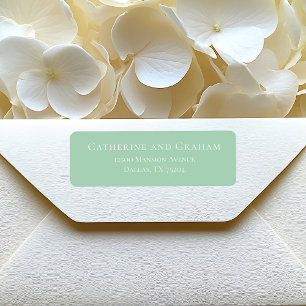 Étiquette Chic Mint Vert Mariage Blanc Adresse de retour