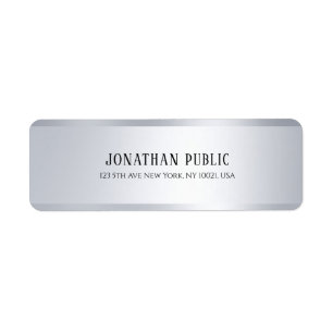 Étiquette Chic Modèle Simple Personnalisé Élégant Argent Mod