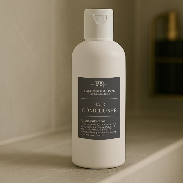 Étiquette Chic Monogramme cheveux Shampooing (Créateur téléchargé)