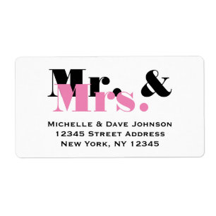Étiquette Chic Mr and Mrs address labels for married couple