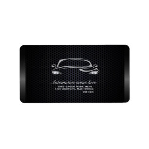 Étiquette Chic noir minimaliste entreprise automobile modern