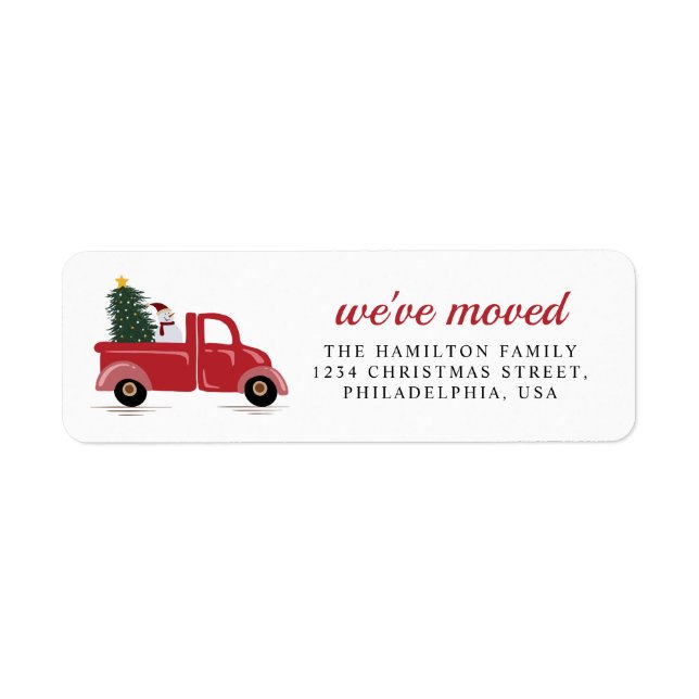 Étiquette Chic Nous avons déplacé Camion Rouge Noël Arbre de (Devant)