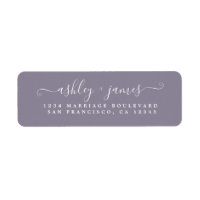 Chic Script Ash Purple Mariage Adresse de retour