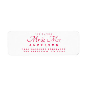 Étiquette Chic Script Future M. Mme La Mariage Adresse