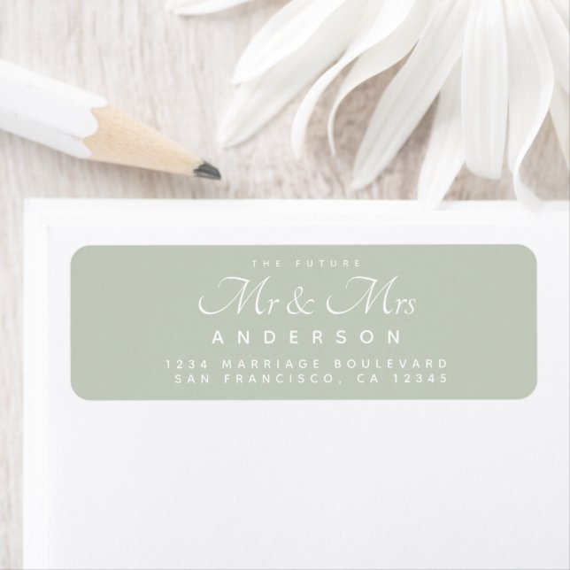 Étiquette Chic Script Future M. Mme La Mariage Adresse (En situation)
