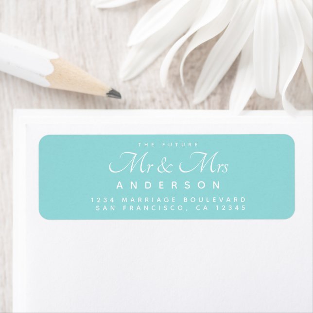 Étiquette Chic Script Future M. Mme La Mariage Adresse (En situation)