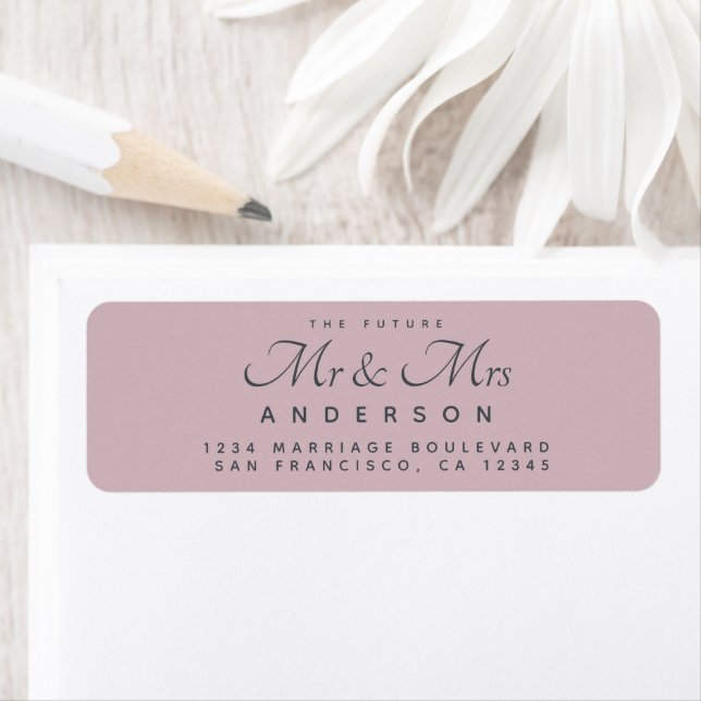 Étiquette Chic Script Future M. Mme La Mariage Adresse (En situation)