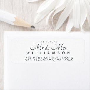 Étiquette Chic Script Future M. Mme La Mariage Adresse