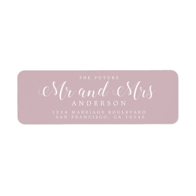 Étiquette Chic Script Future M. Mme Mariage Adresse de retou (Devant)