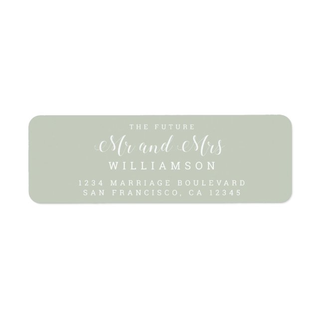 Étiquette Chic Script Future M. Mme Mariage Adresse de retou (Devant)