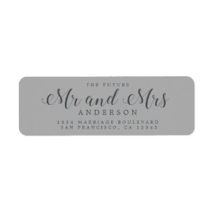 Étiquette Chic Script Future M. Mme Mariage Adresse de retou