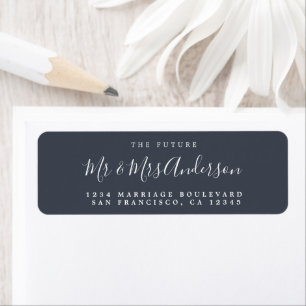 Étiquette Chic Script Future M. Mme Mariage Adresse de retou