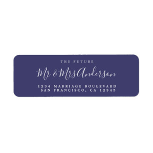 Étiquette Chic Script Future M. Mme Mariage Adresse de retou