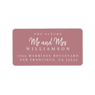 Étiquette Chic Script Future M. Mme Mariage Adresse de retou