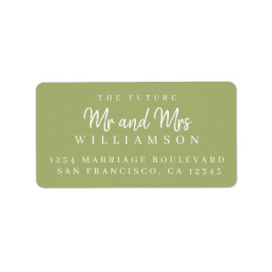 Étiquette Chic Script Future M. Mme Mariage Adresse de retou