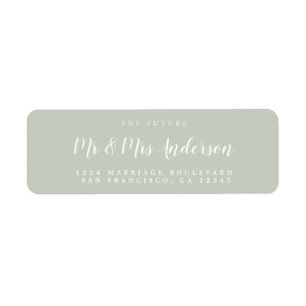 Étiquette Chic Script Future M. Mme Mariage Adresse de retou