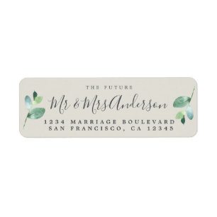 Étiquette Chic Script Future M. Mme Mariage Adresse de retou