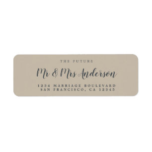 Étiquette Chic Script Future M. Mme Mariage Adresse de retou